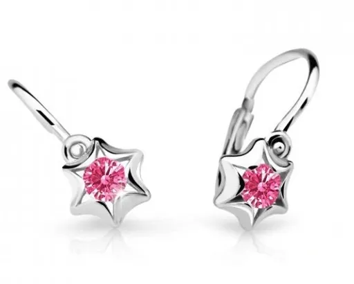 Cutie Jewellery Dětské náušnice z bílého zlata C2159-10-X-2 fuchsiová