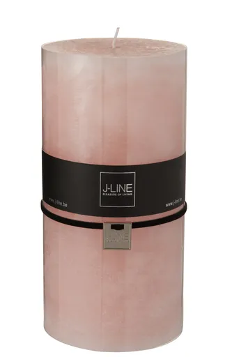 Válcová světle růžová svíčka XXL - 10*10*20 cm J-Line by Jolipa