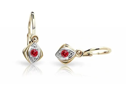 Cutie Jewellery Zlaté dětské náušnice C1897-10-X-1 červená