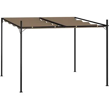 SHUMEE se zatahovací střechou 300 × 300 × 233 cm taupe (313627)