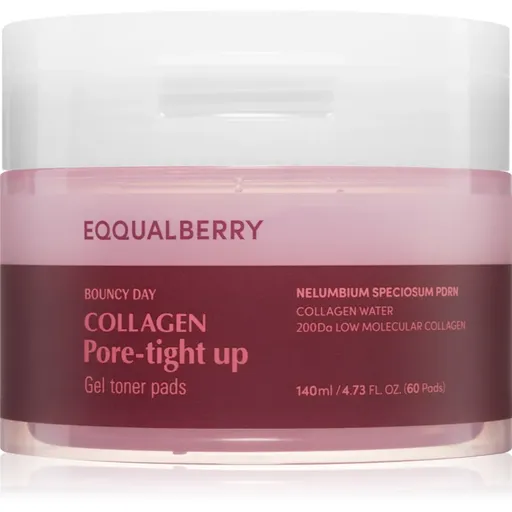 EQQUALBERRY Collagen Pore-Tight Up Gel Toner Pads tonizační polštářky pro stažení pórů 60 ks