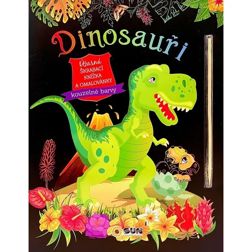 SUN Dinosauři - úžasná škrábací knížka a omalovánky
