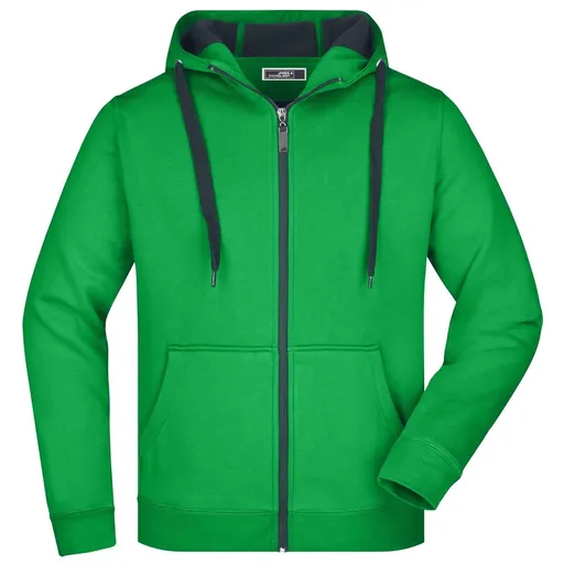 James & Nicholson (Daiber) Pánská dvoubarevná mikina JN355 - Kapradinová / grafitová | M