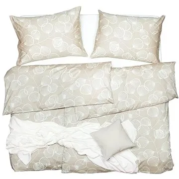 SCANquilt povlečení SATÉN DESIGN siluete béžovosmetanová (33199)