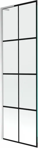 MEXEN/S Next L vanová zástěna FIX 60 x 150, černá vzor, chrom 895-060-000-03-77-01