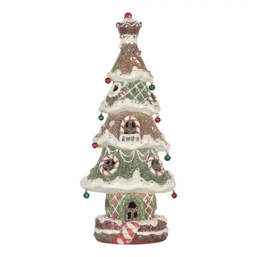 Dekorace perníkový stromek Gingerbread Tree LED - 15*12*36 cm / 3*AAA Clayre & Eef