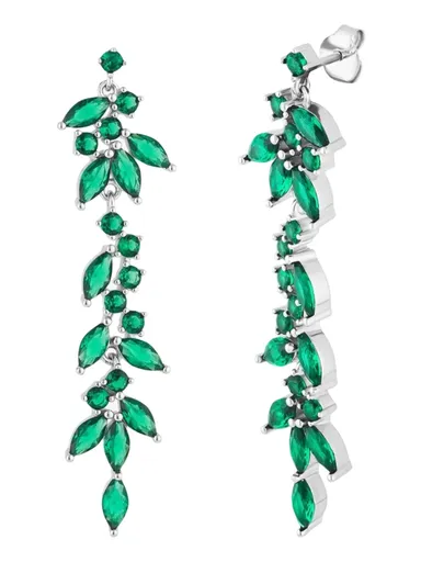 Preciosa Okouzlující stříbrné náušnice se zelenými kubickými zirkony Majestic Royal Lagoon 5451 66