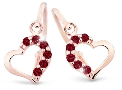 Cutie Jewellery Něžné dětské náušnice z růžového zlata C2757-10-X-4 červená