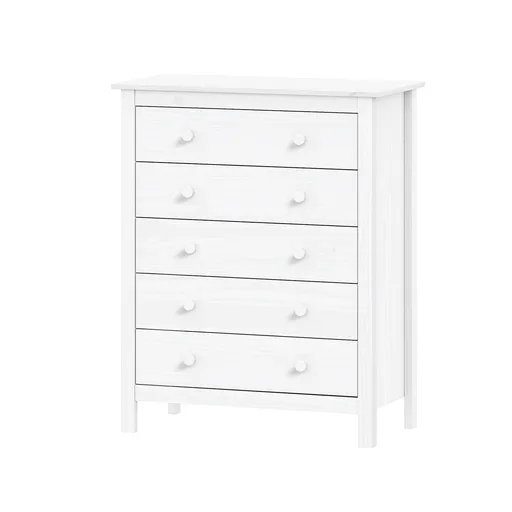 Komoda 5 zásuvek TORINO bílá