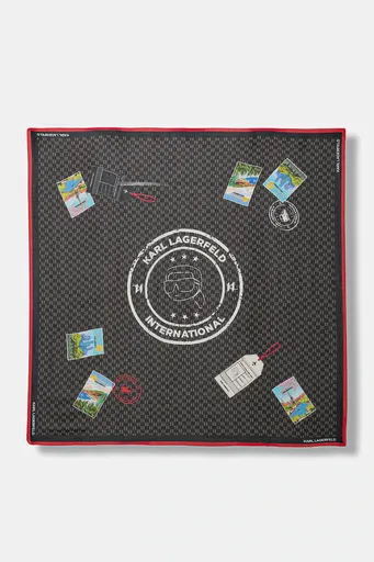 Hedvábný šátek Karl Lagerfeld IKON MONOGRAM