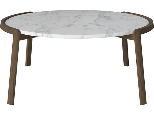 Konferenční stolek Mix Ø94 cm, více variant - Bolia Varianta: Grey/white marble | Dark oiled oak, Solid | v. 42 cm