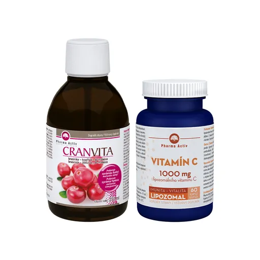 Pharma Activ Cranvita D-manosa 250 ml + Lipo Vitamin C 1000 mg 60 kapslí