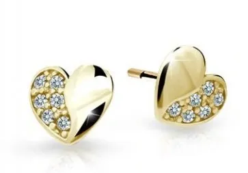 Cutie Jewellery Dětské náušnice ze žlutého zlata C2160-30-X-1 bílá