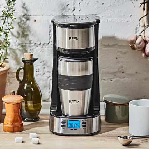 Kávovar na jeden šálek + termo hrnek