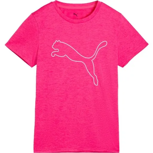 Puma W TAD ESSENTIAL HEATHER LOGO TEE Dámské tričko, růžová, velikost