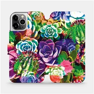 Flipové pouzdro na mobil Apple iPhone 12 Pro - MG08S Sukulenty a kaktusy (5903516376186)