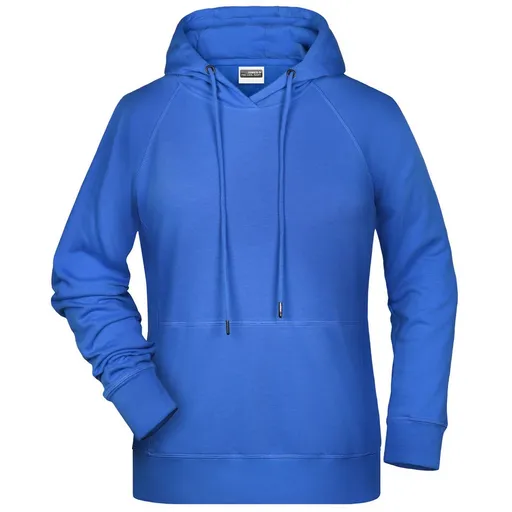 James & Nicholson (Daiber) Dámská mikina s kapucí z biobavlny 8023 - Kobaltová | 2XL