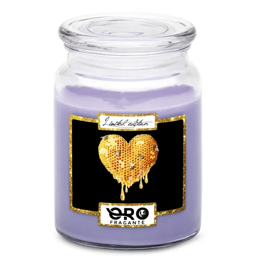 Svíčka Srdce z plástve (Vůně svíčky: Levandule)