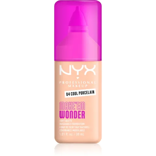 NYX Professional Makeup Make ‘Em Wonder lehký matující make-up odstín 04 Cool Porcelain 30 ml