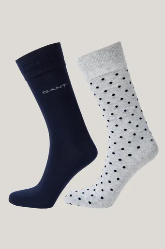 PONOŽKY GANT DOT AND SOLID SOCKS 2-PACK LIGHT GREY MELANGE