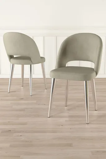 Sada židlí (4 kusy) Pane - Cream, Chrome