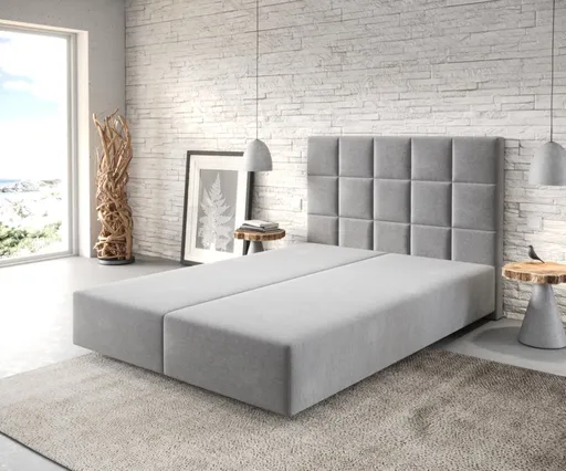 Boxspring postel Dream-Fine 140x200 cm mikrovlákno šedá