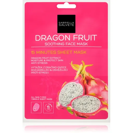 Gabriella Salvete Face Mask Dragon Fruit zklidňující plátýnková maska 1 ks