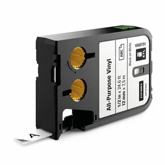 Dymo originální páska do tiskárny štítků, Dymo, 1868751, černý tisk/bílý podklad, 7m, 12mm, XTL vinylová univerzální