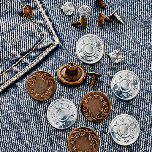 8 džínsových knoflíků