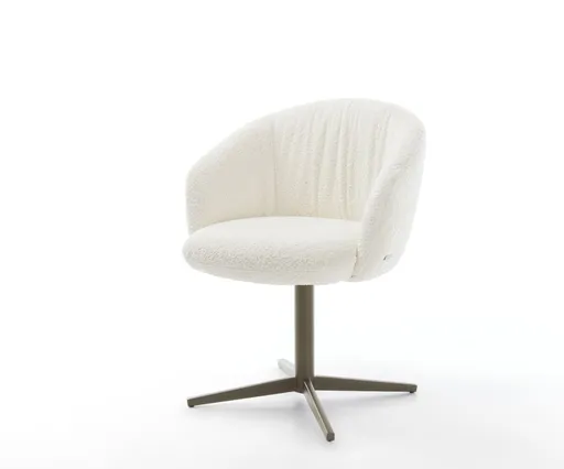 Jídelní židle Caja-Flex s područkami bouclé bílá Povrchová