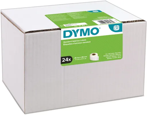 Dymo S0722360 papírové štítky 89mm x 28mm, bílé, adresní, 24 x 130 ks