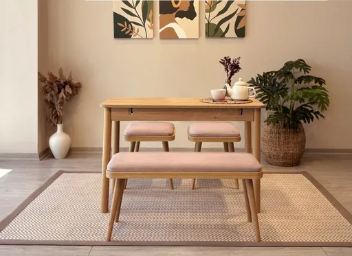 Jídelní set s rozkládacím stolem a židlemi (4 kusy) Vina Mini 04 0900 - Oak, Stone