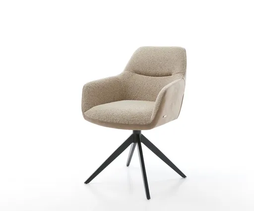 Jídelní židle Pejo-Flex mix materiálů béžová křížová podnož