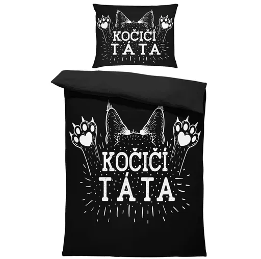 Povlečení Kočičí táta – tlapky (Rozměr : 1x140/220 + 1x90/70)