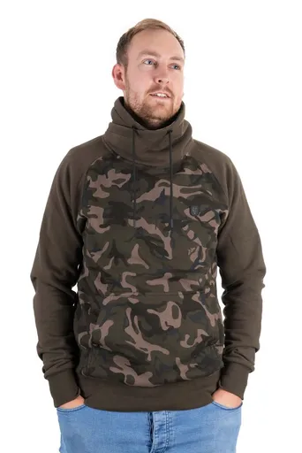 Fox Rybářská Mikina Khaki/Camo High Neck,Fox Rybářská Mikina Khaki/Camo High Neck
