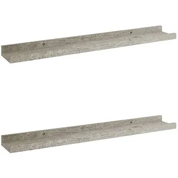 Shumee Nástěnné 2 ks betonově šedá 60×9×3 cm , 326700 (326700)
