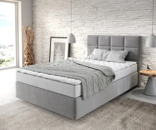 Boxspring postel Dream-Fine 120x200 cm mikrovlákno šedá