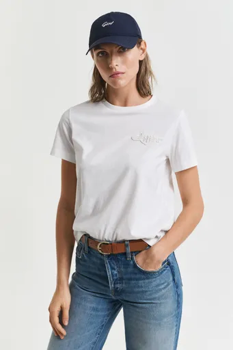 TRIČKO GANT REG TONAL SHIELD SS T-SHIRT WHITE