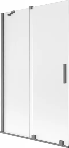 MEXEN/S Velar dvoukřídlá posuvná vanová zástěna 110 x 150, dekor, grafit metal 896-110-000-31-95
