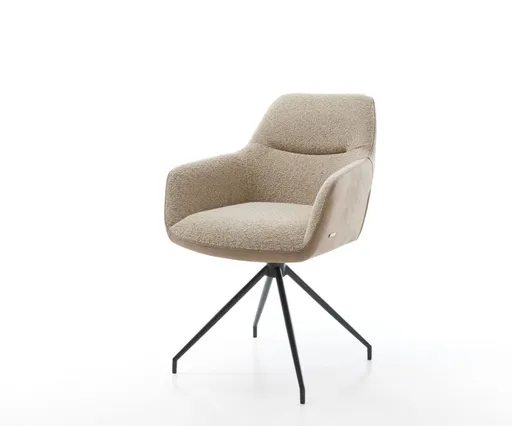 Jídelní židle Pejo-Flex mix materiálů béžová křížová podnož