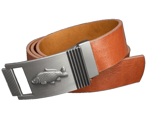 Kožený opasek kapr 40 mm vruby hnědý - délka 120 cm (112,5 cm - 127,5 cm)