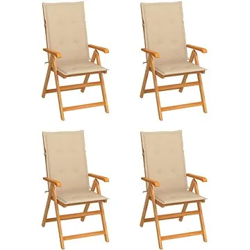 SHUMEE Křeslo zahradní s béžovými poduškami, teak 3065533 - 4ks v balení (3065533)