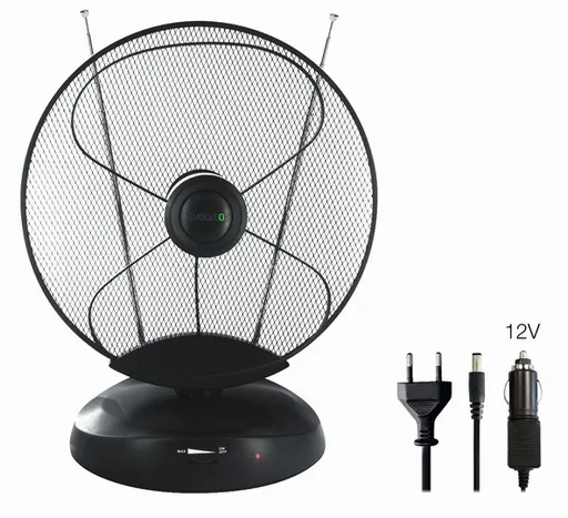 EVOLVEO Xany 4, 230/12V, aktivní pokojová anténa FM/DAB+/DVB-T2, filtr LTE, 4G, 5G