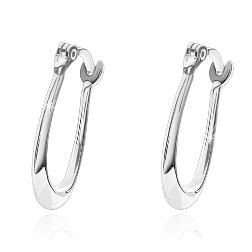 Stříbrné lesklé náušnice 925 - prodloužená obrácená podkova