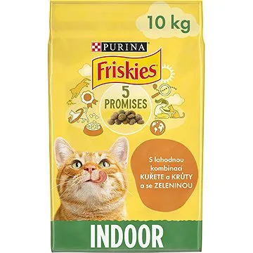 Friskies Indoor pro kočky žijící převážně v bytě s kuřetem a se zeleninou 10 kg (3222270195980)