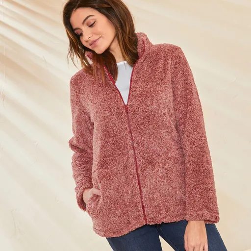 Mikina z plyšového úpletu na zip