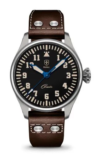 Biatec Corsair Vintage 03 - Tmavě hnědý kožený pilot řemínek