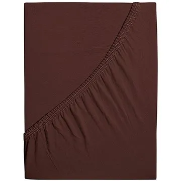 B.E.S. - Petrovice, s.r.o. Prostěradlo Jersey česaná bavlna MAKO - Tmavá hnědá 140 - 160 × 200 (2-010-0418)