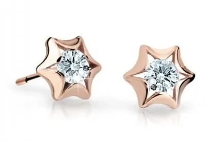 Cutie Jewellery Dětské náušnice z růžového zlata C2159-30-X-4 bílá