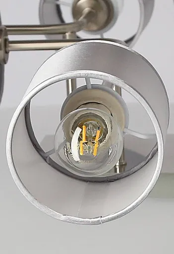 Stropní lampa saténový nikl tkané stínidlo 6x40W Sax